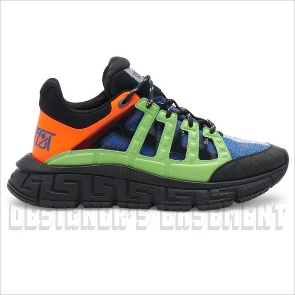 Versace Other - VERSACE neon green orange blue 44 EU - 11 US Trigreca Monogram Low-top sneakers